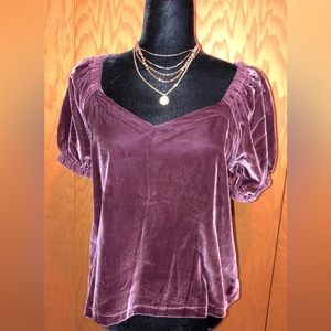 Women’s LOFT Velvet Purple Top Size XS. New with Tags
